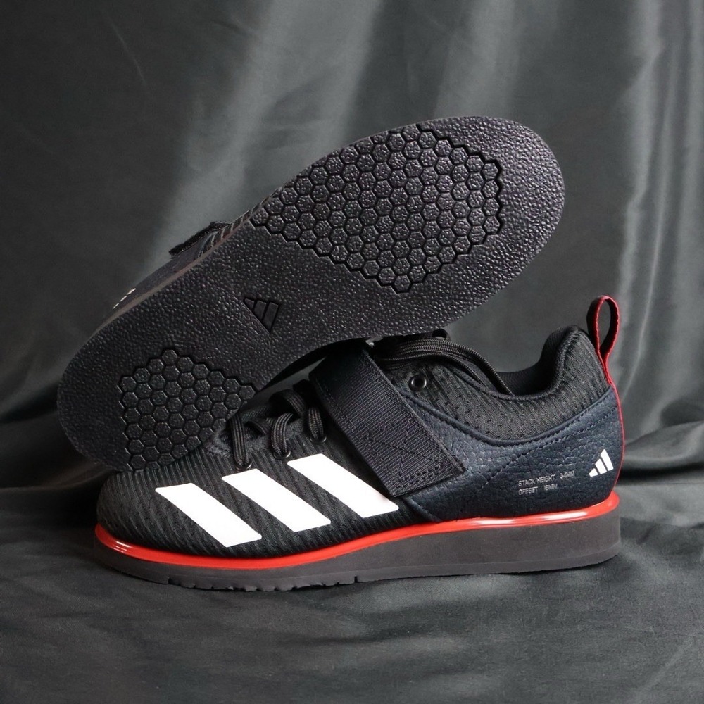 Adidas Powerlift 5 IH8238 Black Pure Ruby Weightlifting Shoes Mens Sz 4.5 - Picture 2 of 9